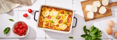 Flan aux tomates cerises, chèvre et basilic