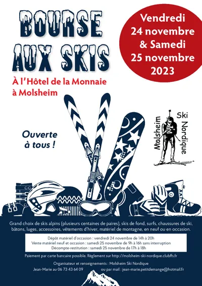 La bourse aux skis le week-end du 24/25 à Molsheim