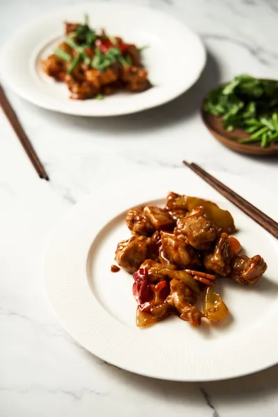 Poulet sauce caramel