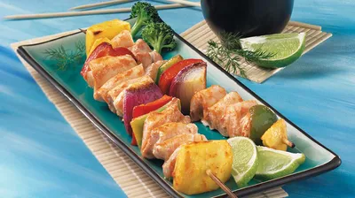 Brochettes de poisson à la mangue