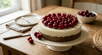  Cheesecake sans cuisson aux cerises
