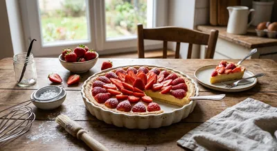 Tarte pâtissière aux fraises