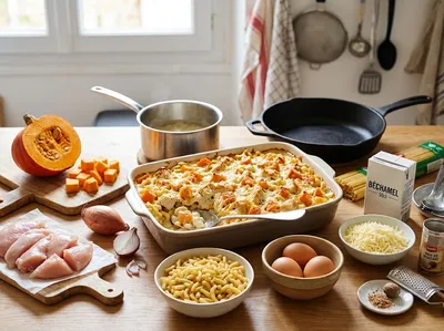 Gratin à la citrouille et au poulet