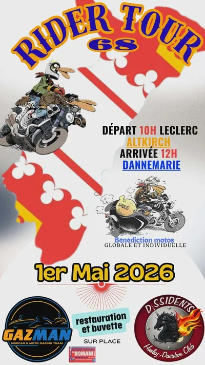 ALTKIRCH / DANNEMARIE : rider tour le 1er mai !
