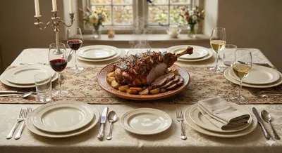 Gigot d'agneau rôti au romarin et à l'ail