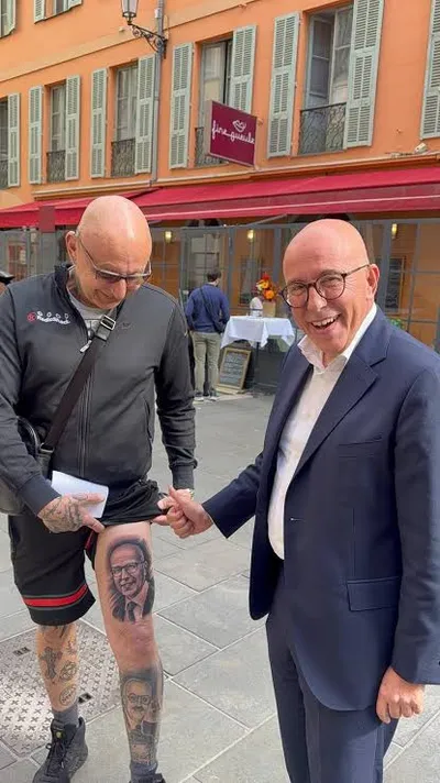 Nice : à 54 ans, il se fait tatouer le portrait d’Éric Ciotti sur la cuisse