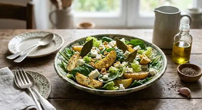 Salade tiède d'épinards et de pommes de terre au cumin