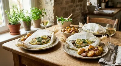 Truite en papillote aux herbes et au citron