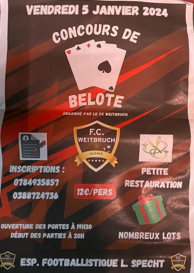 Concours de belote F.C. Weitbruch