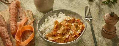 Tagliatelles de carottes et sauce coco