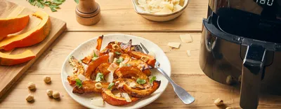 Potimarron au parmesan et noisette à la friteuse à air chaud