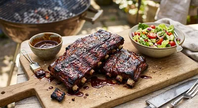 Ribs de porc marinés au barbecue