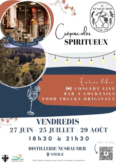 Crépuscules Spiritueux à la distillerie Nusbaumer 