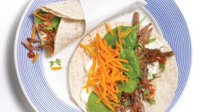 Wrap à l'effiloché de bœuf (ou d'agneau)