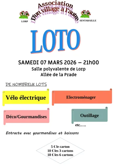 Grand loto associatif à Lorp : une soirée conviviale et riche en lots
