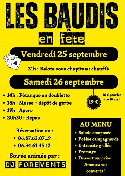 2 jours de fête aux Baudis les 25 et 26 septembre