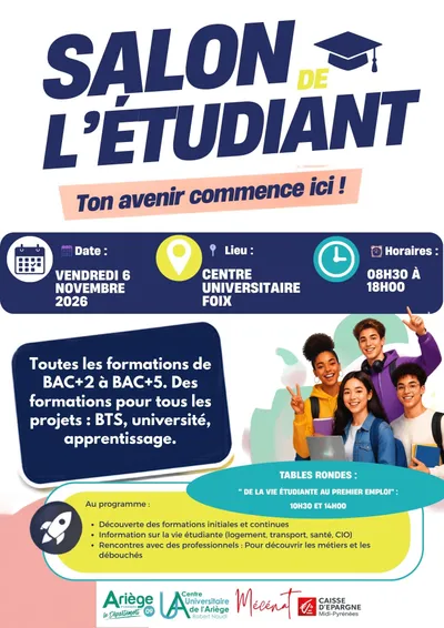 Foix : le Salon de l’Étudiant de l’Ariège revient le 6 novembre 2026