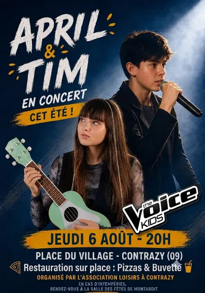 Contrazy : April & Tim, révélés dans The Voice Kids, en concert le 6 août