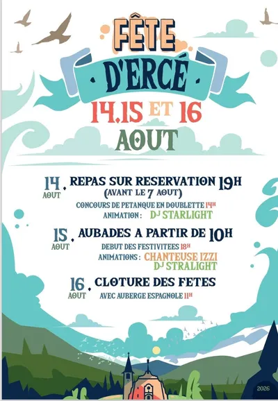 Ercé en fête : trois jours d’animations du 14 au 16 août