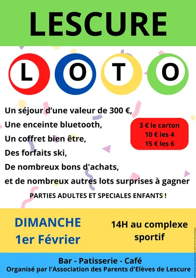 Grand loto de l’APE de Lescure