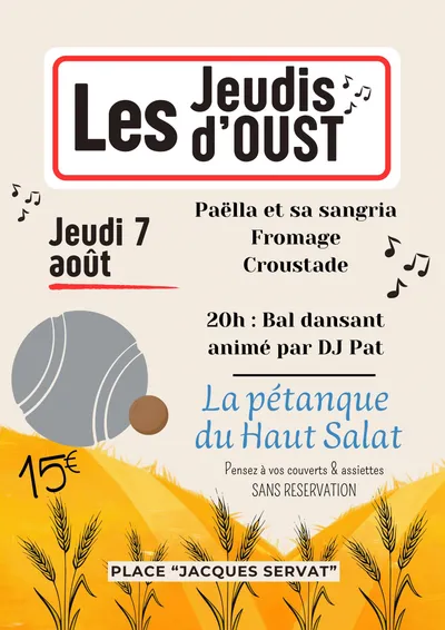 Les jeudis d'Oust le 7 août