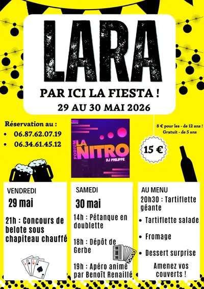 Lara en fête les 29 et 30 mai avec une programmation conviviale et gourmande