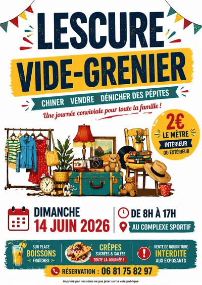 Lescure : un vide-grenier convivial organisé le 14 juin 2026