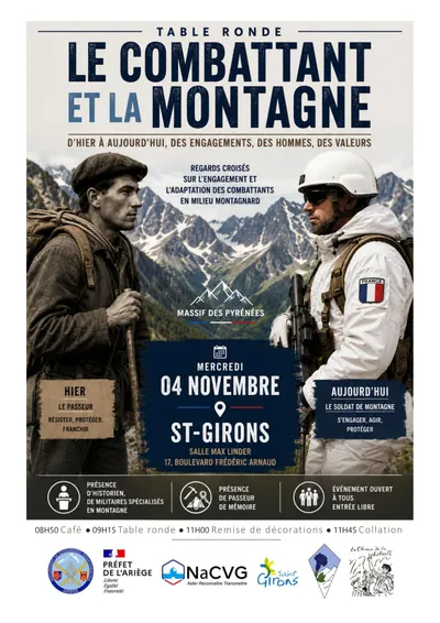 Saint-Girons : une rencontre autour du combattant et de la montagne le 4 novembre