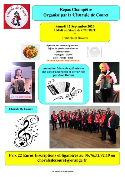 Repas champêtre organisé par la Chorale de Couret