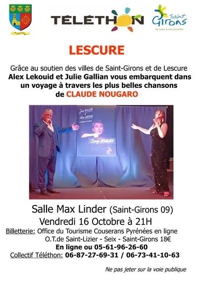Saint-Girons : un voyage dans les chansons de Claude Nougaro au profit du Téléthon