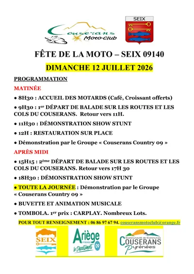 Seix : la Fête de la Moto fera rugir les moteurs le 12 juillet