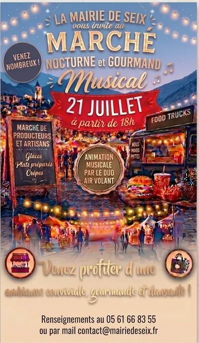 Marché nocturne et gourmand
