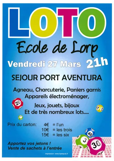Grand loto de l’école de Lorp : une soirée conviviale et riche en lots