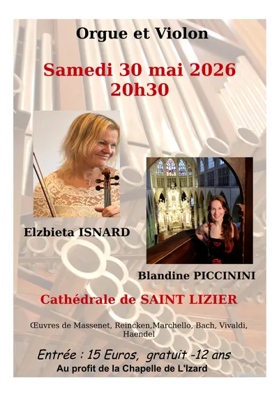 Saint-Lizier : un concert orgue et violon au profit de la chapelle de L’Izard
