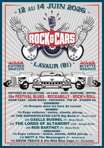 LAVAUR (81) : Festival ROCK’&’CARS à Lavaur du 12 au 14 juin 2026