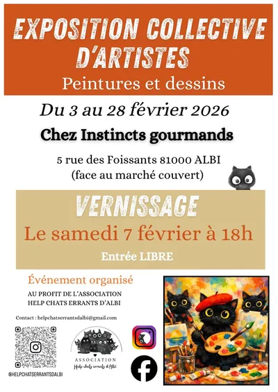 Albi (81) : Vernissage caritatif au profit de l’association HELP Chats Errants d’Albi