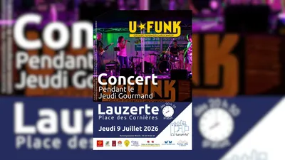 Lauzerte (82) : Concert du groupe Ufunk lors du Jeudi Gourmand