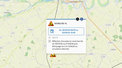 La route D15 fermée au trafic