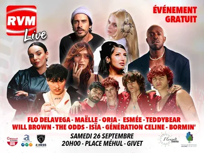 Oria, Flo Delavega, Will Brown... 10 artistes au RVM Live