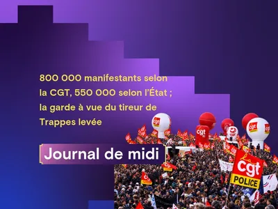 800 000 manifestants selon la CGT, 550 000 selon l’État ; la garde...