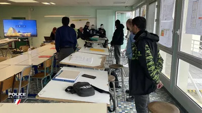 Action de la police pour rechercher des stupéfiants au CFA Bâtiment...