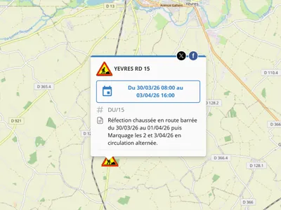 La route D15 fermée au trafic