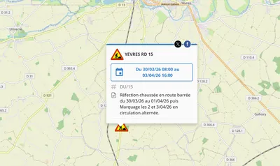 La route D15 fermée au trafic