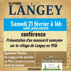 LANGEY - Conférence : Présentation d'un manuscrit anonyme sur le...