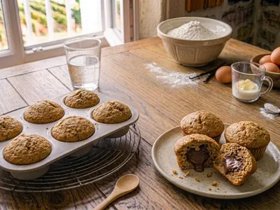 Muffins fourrés à la pâte à tartiner
