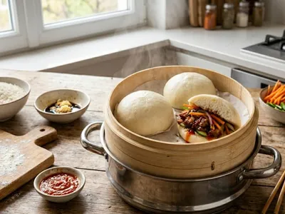 Bao au porc mariné