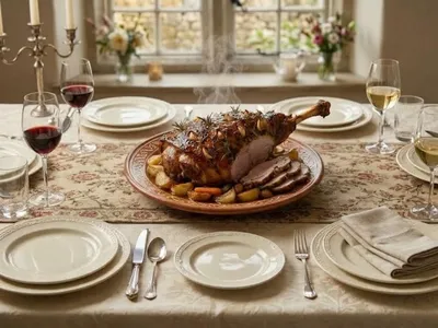 Gigot d'agneau rôti au romarin et à l'ail