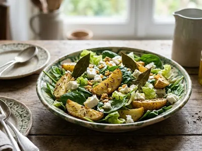 Salade tiède d'épinards et de pommes de terre au cumin