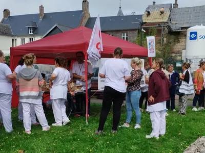 Le personnel du centre hospitalier de la Baie de Somme en grève...
