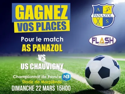 Gagnez vos places pour le match AS Panazol Football / US Chauvigny
